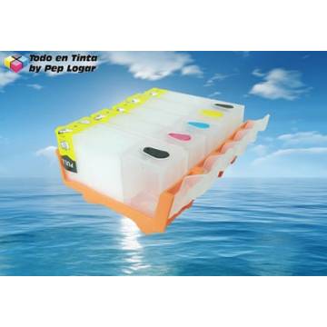Para Canon pgi 520bk cli 521 4 cartuchos recargables bkpg c m y Para Canon pgi 520bk cli 521 4 cartuchos recargables bkpg c m y