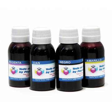 4 botellas 100 ml. de tinta pigmentada y colorante para Epson cmyk 4 botellas 100 ml. de tinta pigmentada y colorante para Epson cmyk