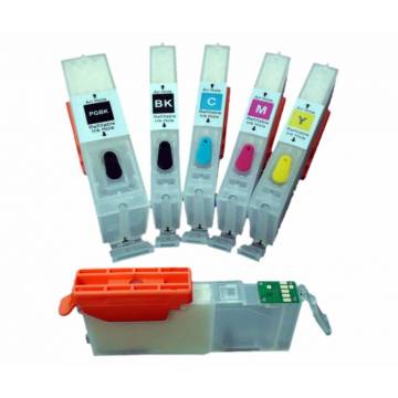 Para Canon pgi 550bk cli 551 5 cartuchos recargables bkpg bkcmy Para Canon pgi 550bk cli 551 5 cartuchos recargables bkpg bkcmy