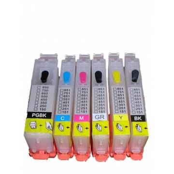 Para Canon pgi 550bk cli 551 6 cartuchos recargables bkpg bkcmy g Para Canon pgi 550bk cli 551 6 cartuchos recargables bkpg bkcmy g