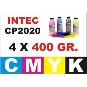 .Kit para Intec CP2020 4 botellas toner CMYK de 500 gr. .Kit para Intec CP2020 4 botellas toner CMYK de 500 gr.