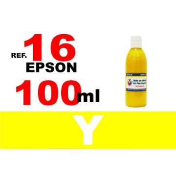 Para cartuchos Epson 16 16 xl botella 100 ml. tinta compatible amarilla Para cartuchos Epson 16 16 xl botella 100 ml. tinta compatible amarilla