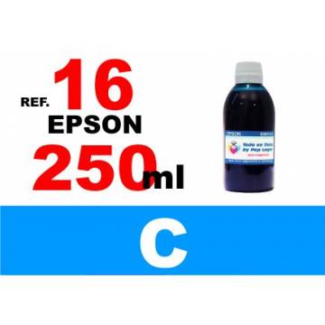 Para cartuchos Epson 16 16 xl botella 250 ml. tinta compatible cian Para cartuchos Epson 16 16 xl botella 250 ml. tinta compatible cian