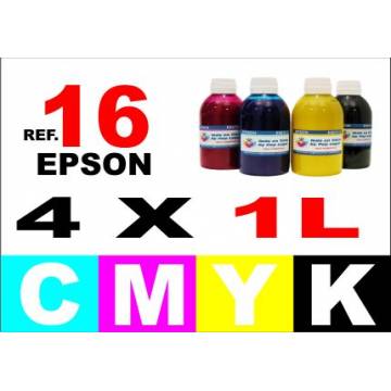 Pack 4 botellas 1 L. tinta para rellenar cartuchos Epson 16 xl Pack 4 botellas 1 L. tinta para rellenar cartuchos Epson 16 xl