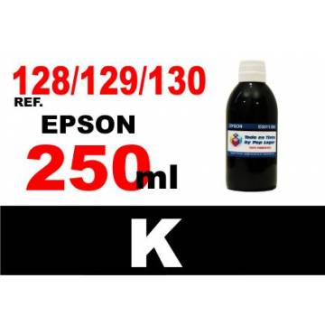 Para cartuchos Epson 128 129 130 botella 250 ml. tinta compatible negra Para cartuchos Epson 128 129 130 botella 250 ml. tinta compatible negra