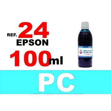 Para cartuchos Epson 24 xl botella 100 ml. tinta compatible cian photo Para cartuchos Epson 24 xl botella 100 ml. tinta compatible cian photo