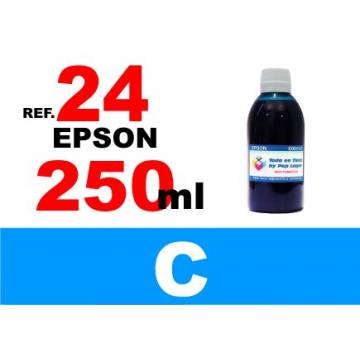 Para cartuchos Epson 24 xl botella 250 ml. tinta compatible cian Para cartuchos Epson 24 xl botella 250 ml. tinta compatible cian