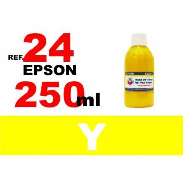 Para cartuchos Epson 24 xl botella 250 ml. tinta compatible amarilla Para cartuchos Epson 24 xl botella 250 ml. tinta compatible amarilla