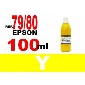 Para cartuchos Epson 79 y 80 botella 100 ml. tinta compatible amarilla Para cartuchos Epson 79 y 80 botella 100 ml. tinta compatible amarilla