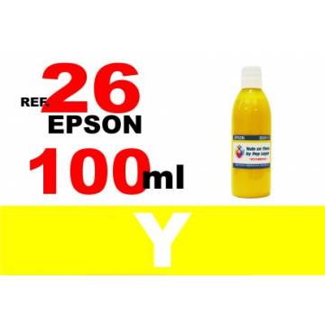 Para cartuchos Epson 26 xl botella 100 ml. tinta compatible amarilla Para cartuchos Epson 26 xl botella 100 ml. tinta compatible amarilla