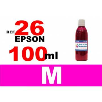 Para cartuchos Epson 26 xl botella 100 ml. tinta compatible magenta Para cartuchos Epson 26 xl botella 100 ml. tinta compatible magenta