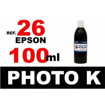Para cartuchos Epson 26 xl botella 100 ml. tinta compatible negra photo Para cartuchos Epson 26 xl botella 100 ml. tinta compatible negra photo