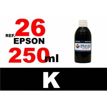 Para cartuchos Epson 26 xl botella 250 ml. tinta compatible negra Para cartuchos Epson 26 xl botella 250 ml. tinta compatible negra