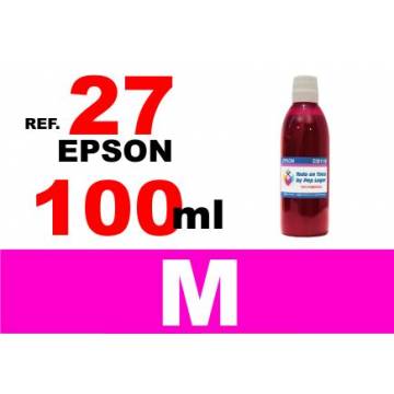 Para cartuchos Epson 27 botella 100 ml. tinta compatible magenta Para cartuchos Epson 27 botella 100 ml. tinta compatible magenta