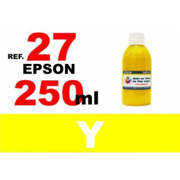 Para cartuchos Epson 27 botella 250 ml. tinta compatible amarilla Para cartuchos Epson 27 botella 250 ml. tinta compatible amarilla