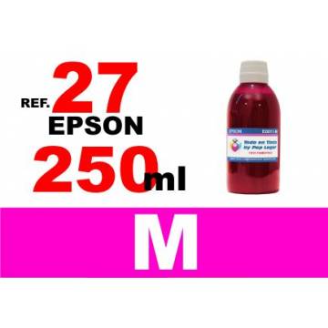 Para cartuchos Epson 27 botella 250 ml. tinta compatible magenta Para cartuchos Epson 27 botella 250 ml. tinta compatible magenta