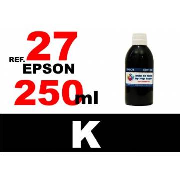 Para cartuchos Epson 27 botella 250 ml. tinta compatible negra Para cartuchos Epson 27 botella 250 ml. tinta compatible negra