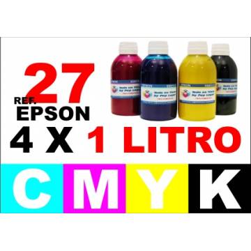 Para cartuchos Epson 27 pack 4 botellas 1 l. compatible cmyk Para cartuchos Epson 27 pack 4 botellas 1 l. compatible cmyk