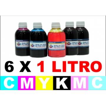 Pack 6 botellas de 1 litro tinta multiuso colorante cmykccmc Pack 6 botellas de 1 litro tinta multiuso colorante cmykccmc