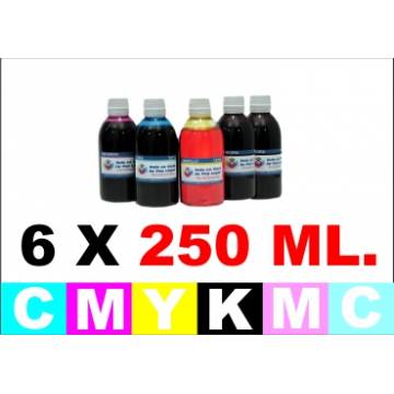 Pack 6 botellas de 250 ml. tinta multiuso colorante cmykccmc Pack 6 botellas de 250 ml. tinta multiuso colorante cmykccmc