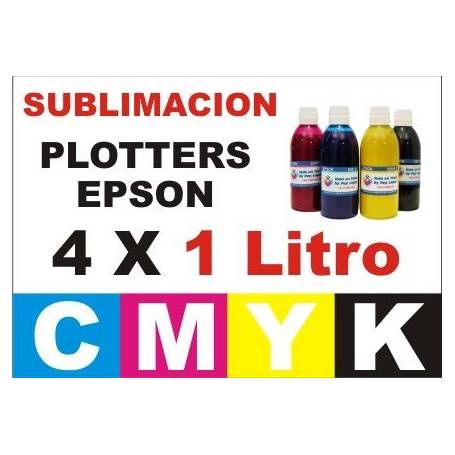 pack de 4 botellas de tinta de sublimacion para impresoras Epson