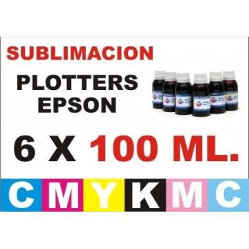 6 botellas 100 ml. de tinta de sublimación para plotters 42 pulgadas 6 botellas 100 ml. de tinta de sublimación para plotters 42 pulgadas