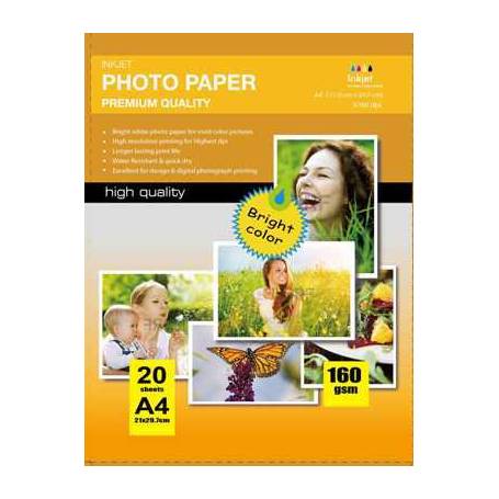 High Glossy Inkjet Photo Paper (Cast Coated),160g A4 20Fogli