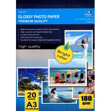 420x297mm a3 high glossy inkjet photo paper 180g 20 hojas 420x297mm a3 high glossy inkjet photo paper 180g 20 hojas