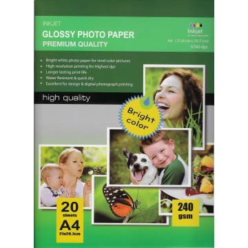 297x210mm a4 high glossy inkjet photo paper 240g 20 hojas 297x210mm a4 high glossy inkjet photo paper 240g 20 hojas