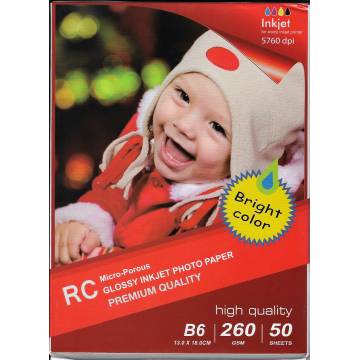 13x18cm b6 rc glossy inkjet photo paper 260g 50 hojas 13x18cm b6 rc glossy inkjet photo paper 260g 50 hojas