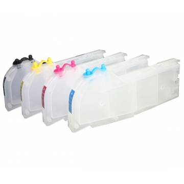 Para Brother lc980 lc985 lc1100 4 cartuchos transparentes recargables gran capacidad Para Brother lc980 lc985 lc1100 4 cartuchos transparentes recargables gran capacidad
