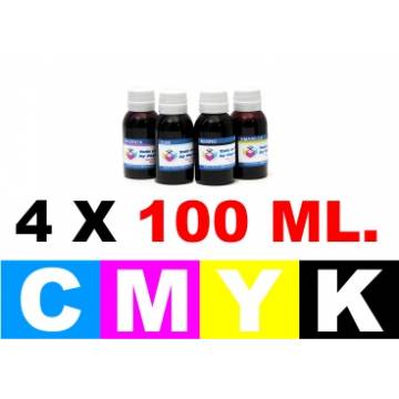 Pack 4 botellas de 100 ml. tinta multiuso colorante cmyk Pack 4 botellas de 100 ml. tinta multiuso colorante cmyk